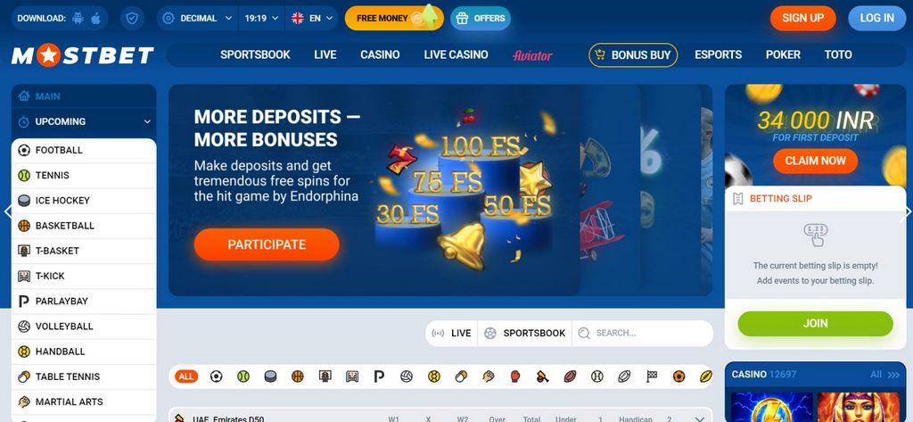 Ігри та розваги казино Mostbet